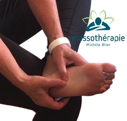 Automassage des pieds, Massothérapie Michele Blier, Service de Kinésiologie